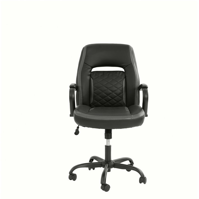 Chaise de bureau en similicuir noir