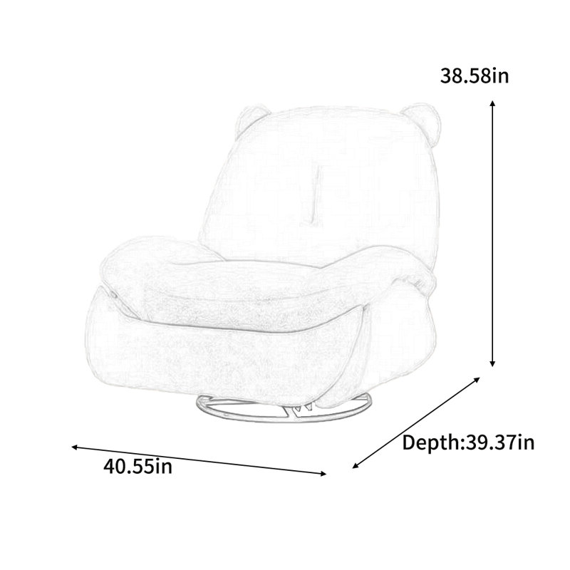 Fauteuil inclinable rembourré Wechsler, Mélange de polyester brun