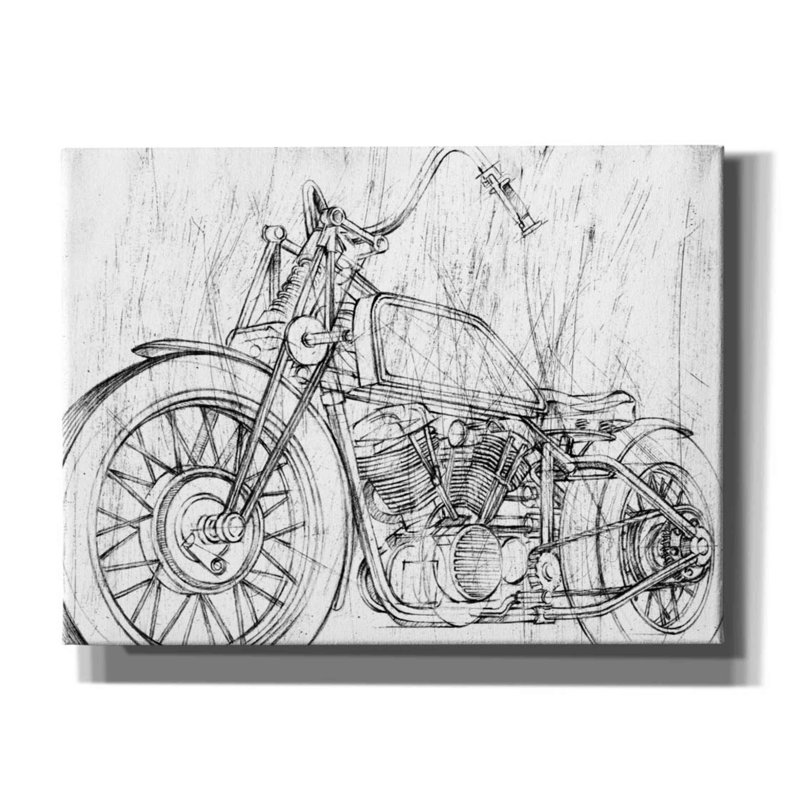 «Kimbrielle Inverted Motor Moto S Croquis mécanique II sur toile» par Ethan Harper, reproduction