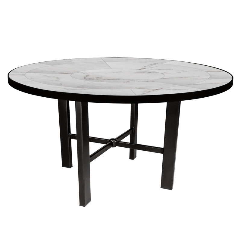 Tables Outdoor Round Bar Table, Canyon Taupe, Carbon Black, 29.5" H x 54" W x 54" D