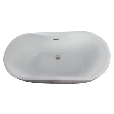 55.5'' x 29'' Freestanding Soaking Acrylic Bathtub