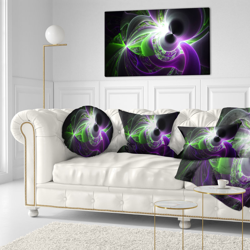 Plasma brillant - coussin abstrait imprimé, Mauve / Vert