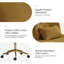 Chaise de bureau croisée et inclinable en polyester avec coussin de 23 po Guitra Modern-312651919