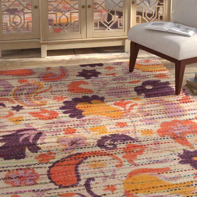 Veropeso Cedar Brook Hand Loomed Cotton Floral Rug, Rectangle 4' x 6'