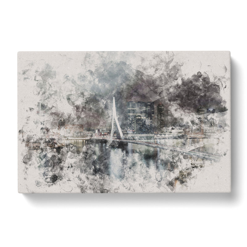 Rotterdam Skyline - Wrapped Canvas Print, 40cm H x 60cm W x 3cm D