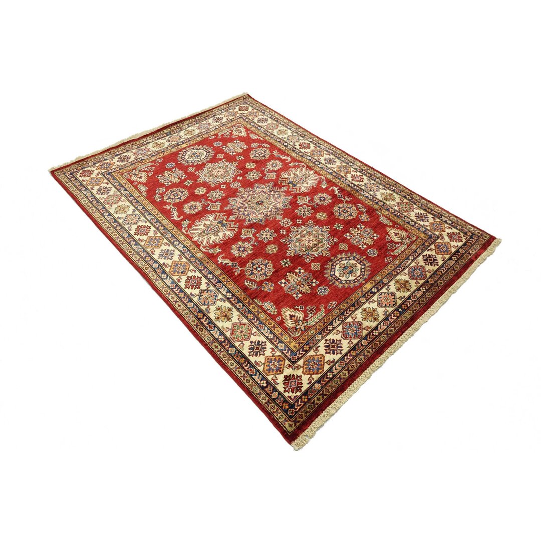 Handgefertigter Kelim-Teppich Tosha in Rot/Beige