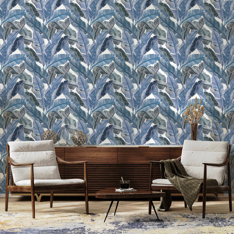 Papier peint adhésif Bahama Palm, Brise indigo