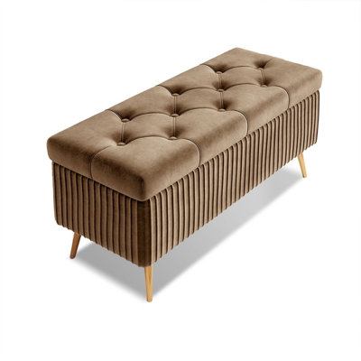 Light Brown Upholstered Bench