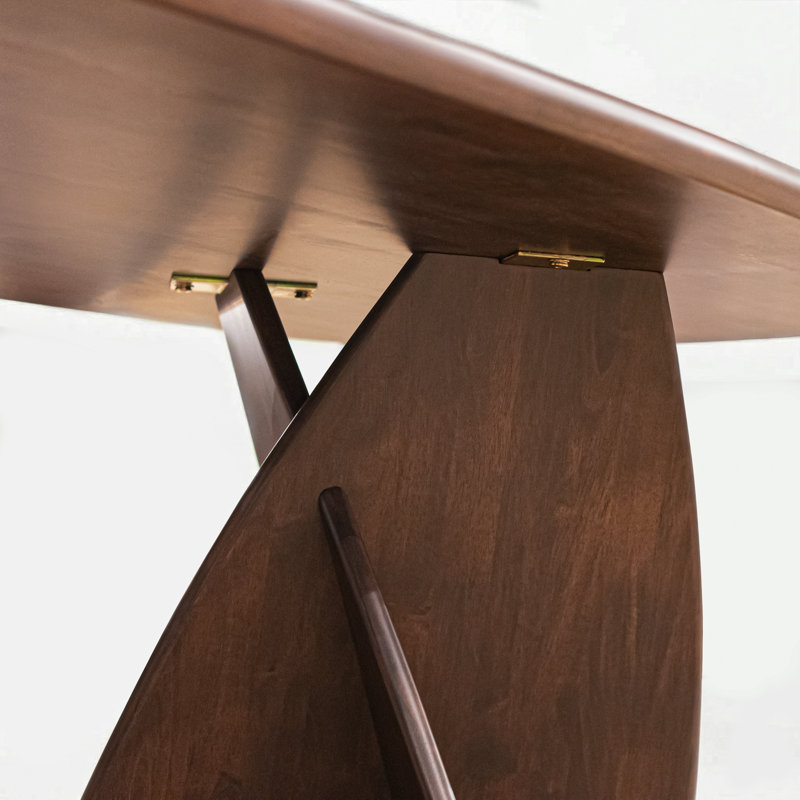 Table de salle à manger ovale en bois massif avec double piédestal Rozella