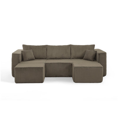 Canapé modulaire compact en velours côtelé modulaire compact avec un style minimaliste moderne
