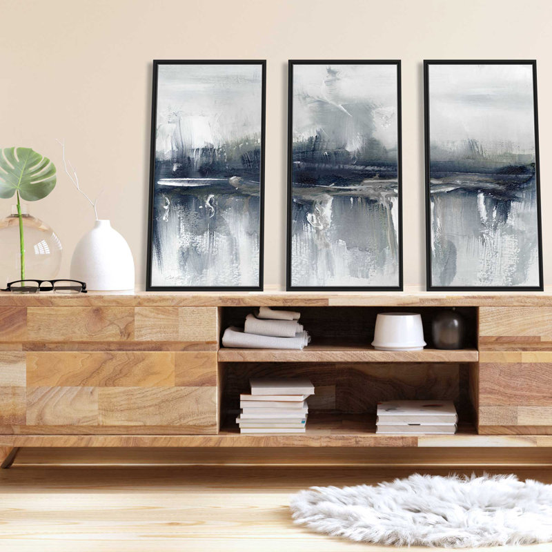 «Indyscape II» par Stella Chang, reproduction sur toile flottante 3 pièces, H 33,5 po x l 52,5 po x P 2 po
