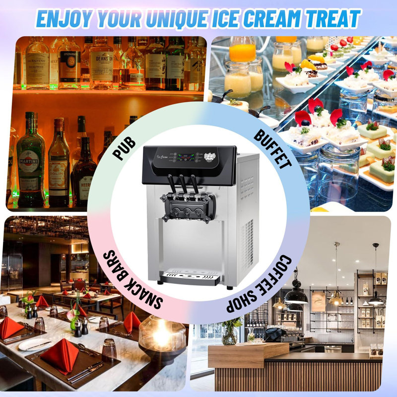 Machine à crème glacée 2 saveurs 2200W
