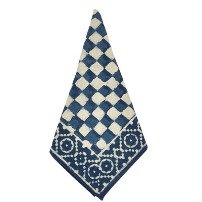 Indigo Check Napkin, Set of 8