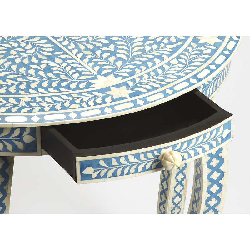 Vivienne Bone Inlay Demilune Console Table