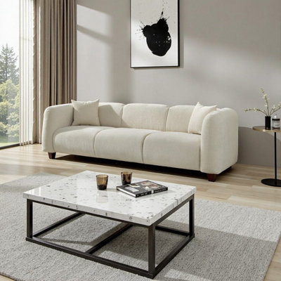 Canapé surdimensionné à 3 places avec support de coussin à ressorts