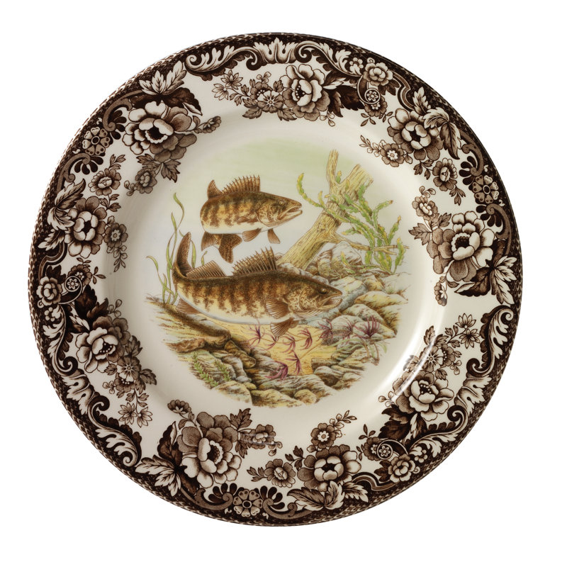 Spode Woodland Fish Salad Plate 8" Walleye