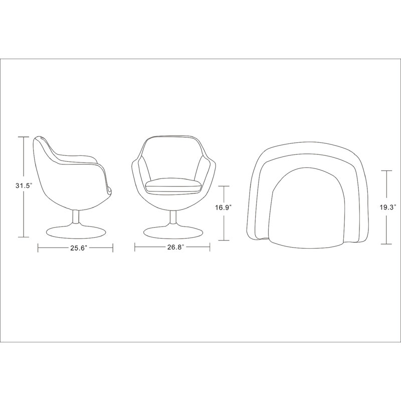 Fauteuil ballon pivotant en métal Caisson, Simili cuir blanc