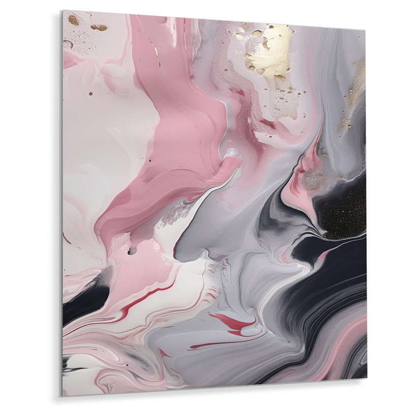 Solid Marble Paint Artwork II - Abstract Marble Metal Wall Art Print, 32" H x 24" W x 1" D