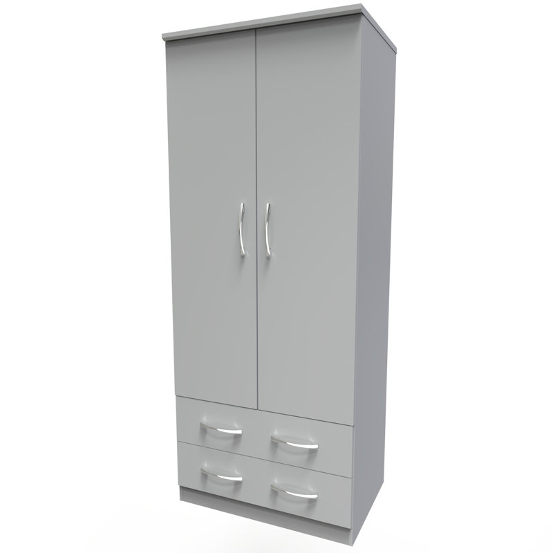 Fully Assembled Avon 2 Door Wardrobe, Dusk Grey