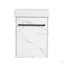 Meuble-lavabo mural 16 po avec lavabo en céramique et porte d'armoire à fermeture en douceur, pour petite salle de bain-126528308