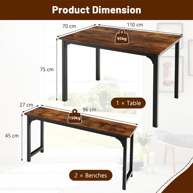 Adeley 4 - Person Dining Set