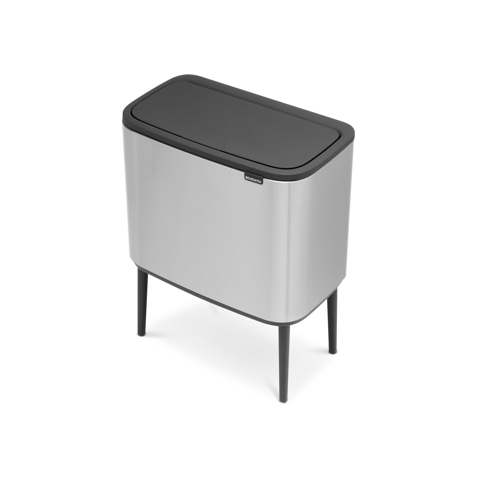 Brabantia Bo Touch 9gal Recycling Can, Matte Steel Fingerprint Proof