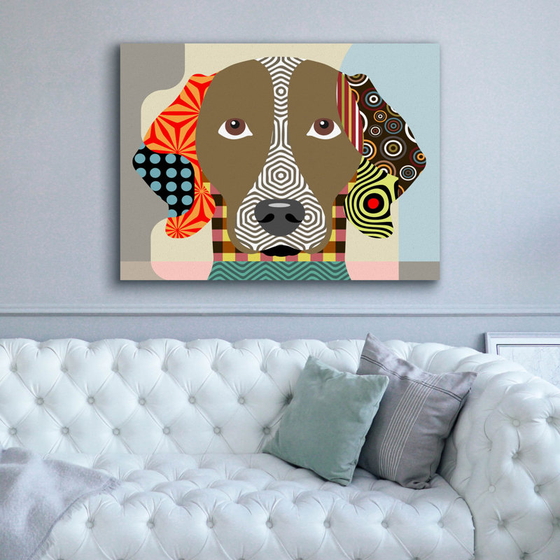 "Weimaraner" par Lanre Adefioyue, H 40 po x l 54 po x P 1,5 po