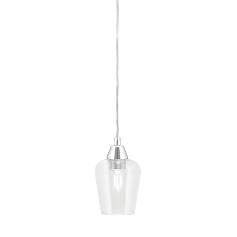 Mini-luminaire suspendu avec cordon en verre transparent 5 po Any, Bronze huilé