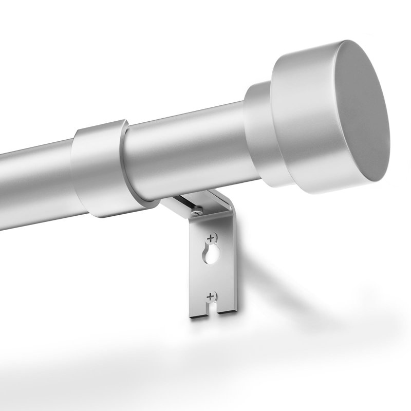 228cm Straight Shower Curtain Pole, Silver