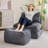 Square Corduroy Pouf Ottoman, Large Floor Cushion Seat with Foam Chunk Filling, Foot Stool for Living Room, Bedroom-1907207880-1907913244