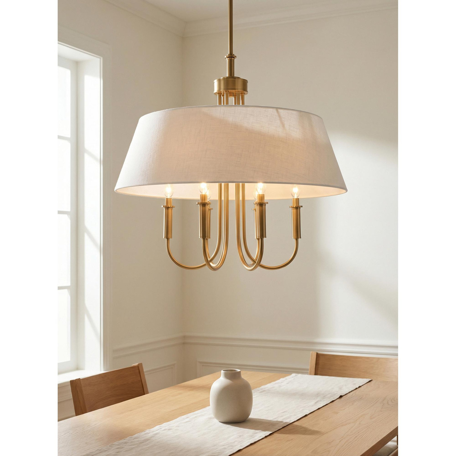 Iron 5-Light Chandelier, Brass