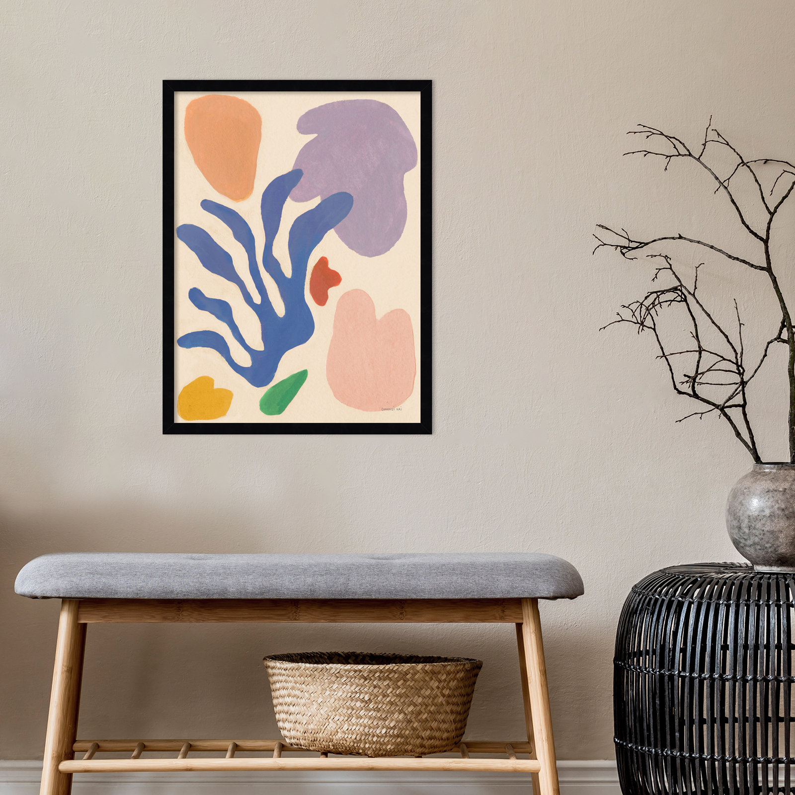 Honoring Matisse Warm by Danhui Nai, Black, 25" H x 19" W x 1" D