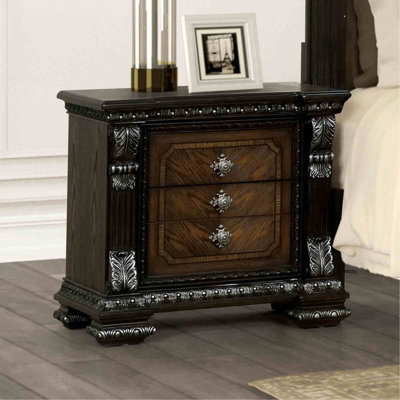 Ornement de la table de chevet brossée argentée 1pc