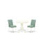 L'ensemble de table de salle à manger 3 pièces se compose d'une table de salle à manger et de 2 chaises de cuisine Parson en polyester vert Willow avec dossier élégant - finition lin blanc-73189932-73189935-73189936