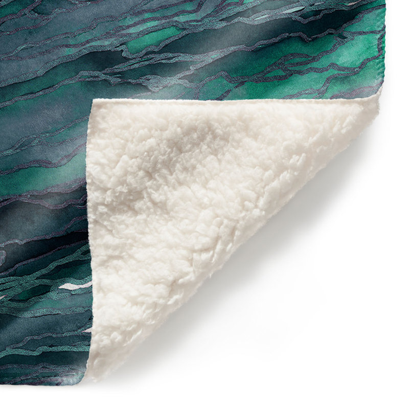 Couverture sherpa doux bleu foncé agate magic, l 51 po x L 60 po