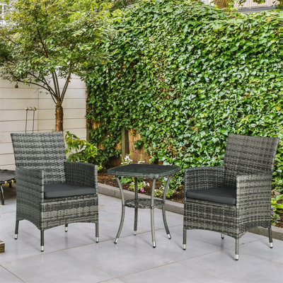 2 - Person Wicker Patio Dining Set with