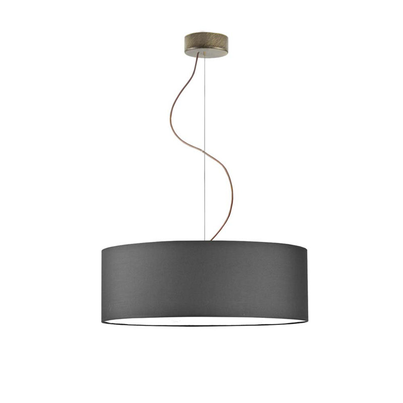 Aubryelle 3 - Light Drum Pendant, 120cm H x 50cm W x 50cm D, Graphite, Antique (Old) Gold