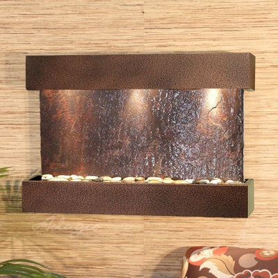 Stainless Steel Metal Waterfall Fountain with Light