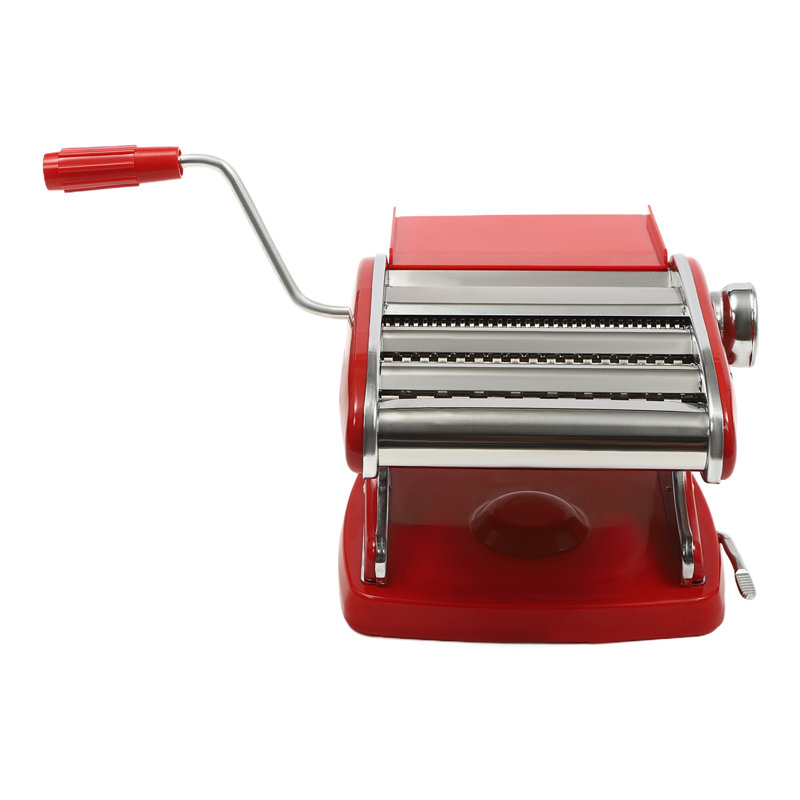 6 Adjustable Thickness Settings Manual Pasta Maker, Red