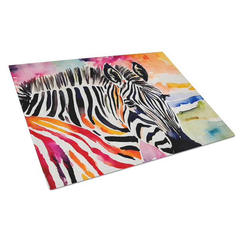 Zebra Glass Cutting Board Large