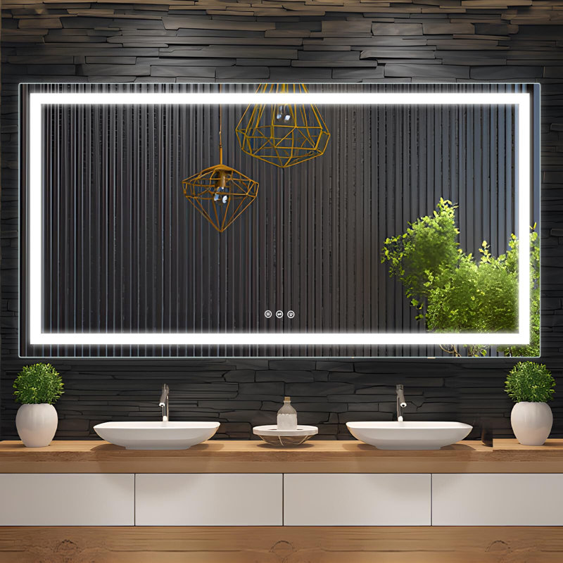 Miroir de salle de bain avec éclairage à DEL, 60 po x 36 po