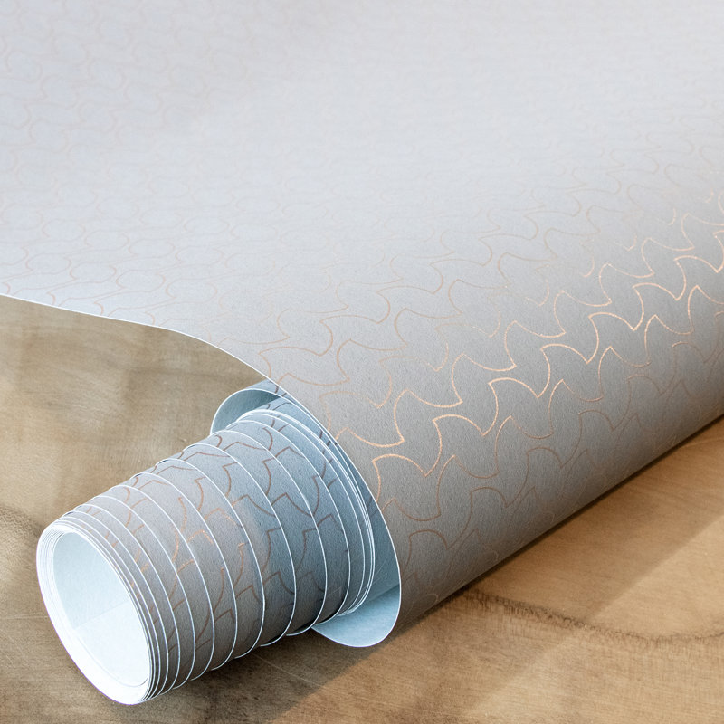 Slow Living Glitter Geometric Lines Wallpaper Roll, Dusty Lilac