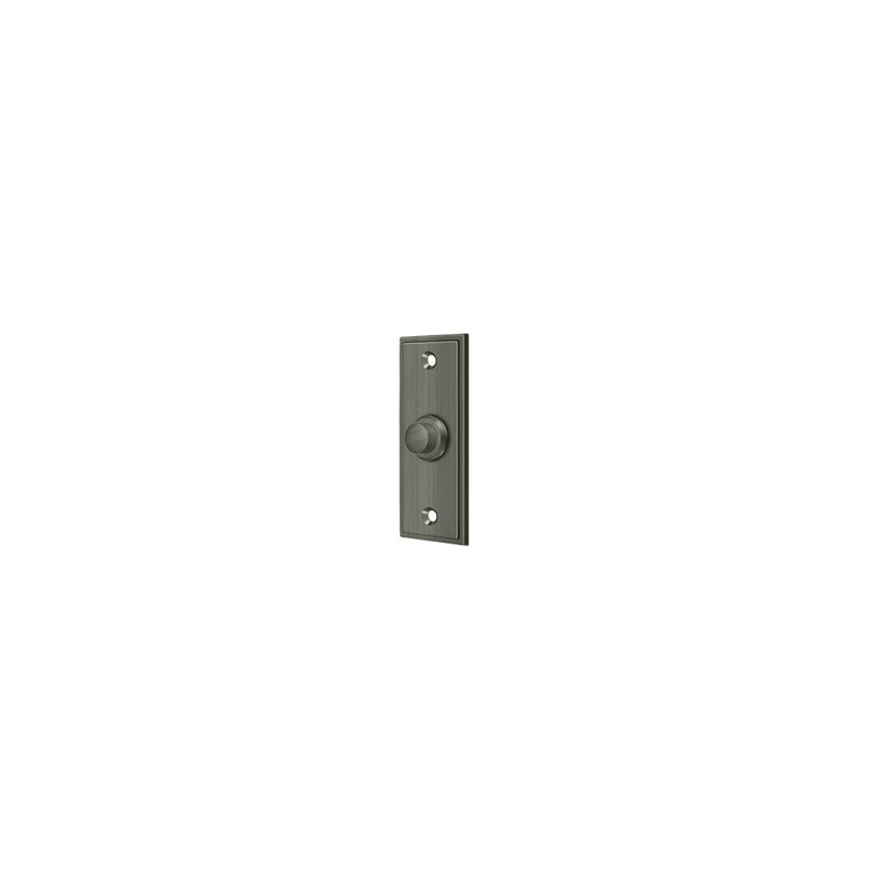 Deltana BBS333CR003 Bell Button, Rectangular Contemporary in PVD Polished Brass, Antique Nickel