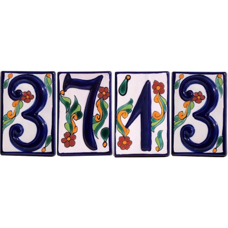 TalaMex Colonial Talavera Ceramic House Number Two