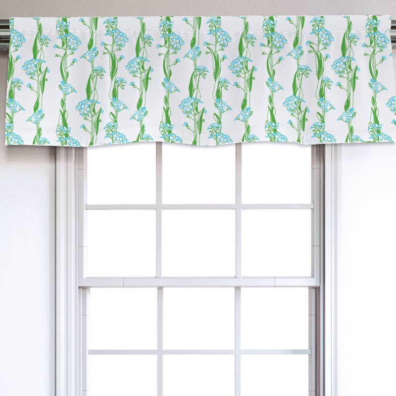 Sateen Floral Ruffled Window Valance