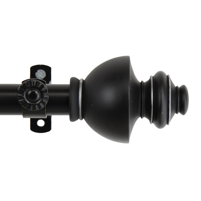 Tringle à rideaux simple à 4 côtés Andreasen, Noir, 28 po à 48 po (chaque côté)