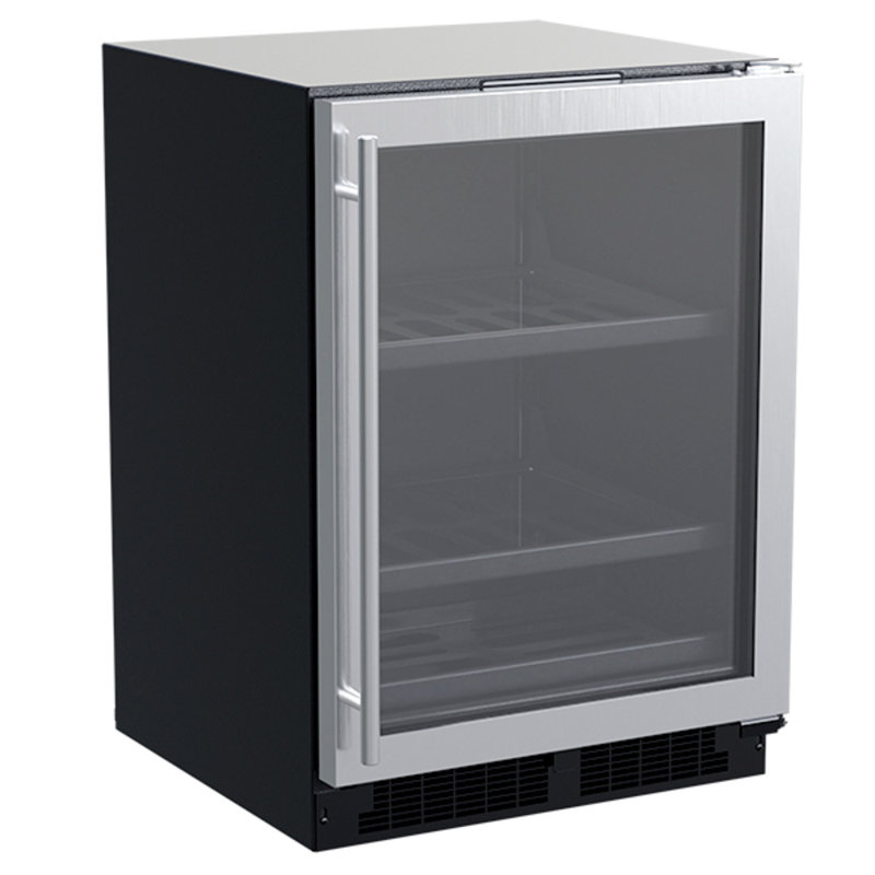 Marvel Appliances 23.88'' W Built-In 162 Cans (12 oz.) 5.5 Cubic Feet Beverage Cooler with Wine Storage and Reversible Door