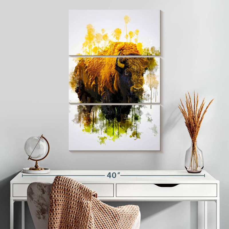 Brampt Colored Bison, 32" H x 20" W