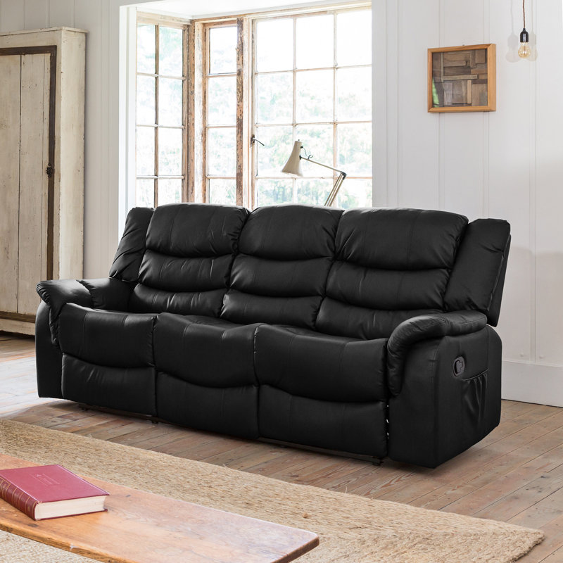 Sartor 2 Piece Reclining Living Room Set, Black