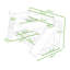 Lit superposé double en bois avec glissière et tablettes de rangement-129579843